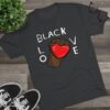 Unisex Tri-Blend Black Love Red Heart Crew Tee - Image 7