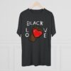 Unisex Tri-Blend Black Love Red Heart Crew Tee - Image 8