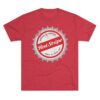 Unisex Tri-Blend Red Stripe Cap Crew Tee - Image 17