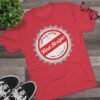 Unisex Tri-Blend Red Stripe Cap Crew Tee - Image 19