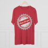 Unisex Tri-Blend Red Stripe Cap Crew Tee - Image 20