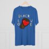 Unisex Tri-Blend Black Love Red Heart Crew Tee - Image 24