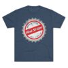 Unisex Tri-Blend Red Stripe Cap Crew Tee - Image 13