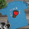 Unisex Tri-Blend Black Love Red Heart Crew Tee - Image 19